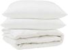 vidaXL Bettdecke mit Kissen 3 pcs Weiß Mikrofaser 3377561 Bild 2