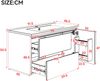Flieks Waschtisch 91.5×46.5×50.5 cm, wandhängender Badezimmerschrank, Volllackierung, LED, 2 Schubladen, integriertes Keramikwaschbecken, weiß Bild 5