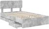 vidaXL Bettrahmen mit Schubladen Betongrau 135 x 190 cm Holzwerkstoff 3412195 Bild 5