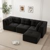 Ecksofa aus Cord, modular, tiefe Sitzfläche, 297 x 177 x 69 cm, schwarz, kein Aufbau erforderlich Bild 2
