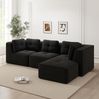 Ecksofa aus Cord, modular, tiefe Sitzfläche, 297 x 177 x 69 cm, schwarz, kein Aufbau erforderlich Bild 3