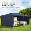 Juskys Partyzelt 3x6 m in Blau – Gartenpavillon mit Dach & Seitenwänden – Gartenzelt mit 18 m² Grundfläche – Sonnenschutz für Outdoor Bild 2