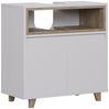 Waschbeckenunterschrank Elnor Weiß/Eiche 60 x 61 cm mit 2 Türen Vicco Bild 1