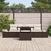 vidaXL Sofa Set mit Kissen 5 pcs Braun und Creme Poly-Rattan 3349084 Bild 3