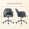 Yaheetech Drehstuhl Bürostuhl auf 5 Rollen Höhenverstellbar & Drehbar, Polsterstuhl ergonomischer Schreibtischstuhl mit Wippfunktion Bild 4