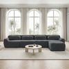 Flieks 4-Sitzer Sofa, L-förmiges Sofa, rahmenlos modular mit Ottoman & 4 Kissen, rutschfester Boden, Plüsch, Grau Bild 2