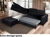 MEBLINI Schlafcouch mit Bettkasten - DORIAN - 263x232x89cm Links - Schwarz Samt - Ecksofa mit Schlaffunktion - Sofa mit Relaxfunktion und Kopfstützen - Couch L-Form - Eckcouch - Wohnlandschaft Bild 4