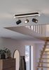 EGLO LED Deckenleuchte Rimbocchi, 3 schwenkbare Spots, Deckenstrahler aus Metall Schwarz Holz-Optik, warmweißes Licht, 2500 Lumen, energieeffizient, 46cm Länge Bild 5