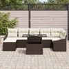 vidaXL Garten-Sofa-Set mit Kissen mit Speicher 8 pcs Braun und Creme 3357781 Bild 3