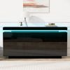 LED Sideboard 140cm Hochglanz Schwarz App-Steuerung RGB Licht Schrank & Schubladen Moderne Kommode LED Bild 2
