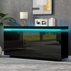 LED Sideboard 140cm Hochglanz Schwarz App-Steuerung RGB Licht Schrank & Schubladen Moderne Kommode LED Bild 4