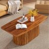 Tribesigns Couchtisch 120cm Beistelltisch, Wohnzimmertisch mit plissiertem Gestell,Sofatisch Bild 4