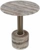 Casa Padrino Luxus Travertin Beistelltisch Grau Ø 50 x H. 60 cm - Travertin Möbel Bild 2