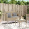 vidaXL Gartenbank mit Kissen Beige Poly Rattan 365775 Bild 3