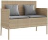 vidaXL Gartenbank mit Kissen Beige Poly Rattan 365775 Bild 2