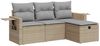 vidaXL 4-tlg. Garten-Sofagarnitur mit Kissen Beige Poly Rattan 3325455 Bild 2