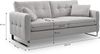 Sofa (B/H/T: 203x92x94 cm) in hellgrau Bild 3
