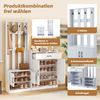 Garderoben-Set, Flurmöbel-Set Paneel und Schuhschrank matt modern, MDF, Weiß, 80x25x96.5cm Bild 2