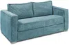 Vente-unique - LORETO Sofa SamtStoff Blau - B 223 cm95 cm x H 90 cm x L 215 cm Bild 4