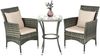 COSTWAY 3 tlg. Polyrattan Gartenmöbel Rattanmöbel Rattan Sitzgruppe Sitzgarnitur Balkon-Set Gartengarnitur mit Glastisch & Kissen Bild 5