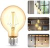 B.K.Licht - 2er Set LED Lampe E27 mit extra warmweißer Lichtfarbe, G80 Form, 4 Watt, 360 Lumen, LED Glühbirne, Leuchtmittel, Birne, Vintage, Retro, Edison, 12,6x8 cm, Bernsteinfarbig Bild 4