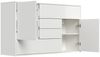 Sideboard stehend Karat A 140cm 2 Türen 4 Pushauszüge Weiß Hgl : Weiss hochglanz Bild 5