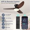 LMaxhome Deckenleuchten LED Leise Deckenventilator 60W,6-stufiger,Fernbedienung,App-Steuerung, Umkehrbar, LED fest integriert, 3000K-6000K (warmes Licht, natürliches Licht, kühles Weiß), Ø100cm,Dimmbar,Memory-Funktion,Deckenlampe mit Ventilator Schlafz... Bild 2