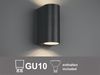 Runde Außenwandleuchte Up and Down Anthrazit mit GU10 LED, Höhe 15cm Bild 5