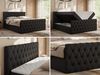 Boxspringbett mit gesteppter Front und Kopfteil, Multipocket-Matratze, zwei Bettkästen - MIREN DUO - 180 x 200 cm - Schwarz Kunstleder - H3 Bild 2