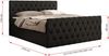 Boxspringbett mit gesteppter Front und Kopfteil, Multipocket-Matratze, zwei Bettkästen - MIREN DUO - 180 x 200 cm - Schwarz Kunstleder - H3 Bild 5