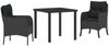 vidaXL Garten Essgruppe mit Kissen 3 pcs Schwarz Poly-Rattan 3380148 Bild 2