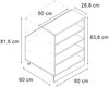 Küchenschrank für Dachschrägen R-Line Weiß 60 cm mit 4 Fächern, Schrankkorpus 60 cm Tiefe Vicco Bild 2