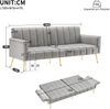 Schlafsofa 183x76x75 cm Grau mit verstellbarer Rückenlehne und Armlehnen aus Samt Bild 5
