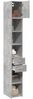 vidaXL Hochschrank Schmal Betongrau 30x42,5x225 cm Holzwerkstoff 3281269 Bild 3