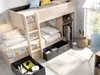 Vente-unique - RICARDO Bett Holz, Platte GrauBeige - B 111 cm x H 150 cm x L 255 cm Bild 3