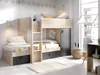 Vente-unique - RICARDO Bett Holz, Platte GrauBeige - B 111 cm x H 150 cm x L 255 cm Bild 2