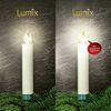 kabellose Kerzen, LUMIX SUPERLIGHT MINI, superhelle warmweiße LEDs, cremefarben Basis-Set, 12 Stück Bild 3