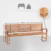 Gartenbank Teakbank DAGAD - Holz Teak 220x59x92 cm | Holzbank 220 Cm Gartenbank Sitzbank Mit Lehne Wetterfest Bank Garten Terrasse Bild 2