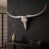 FINEBUY Wanddekoobjekt FB37874 (Deko Hirschgeweih Aluminium 125 cm Silber modern), Wanddeko Metall Design Hirschkopf Geweih Wand groß Bild 2
