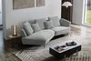 KAWOLA Sofa GARBO Designsofa Stoff grau links offen 92 x 158 x 280 cm Bild 4