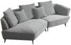 KAWOLA Sofa GARBO Designsofa Stoff grau links offen 92 x 158 x 280 cm Bild 3