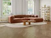 Vente-unique - POGNI Sofa SamtStoff Rot - B 165 cm x H 73 cm x L 280 cm Bild 2