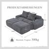 Modulares Cordsofa für 2 Personen (mit 2 Hockern), Getränkehalter, Tasche, Dunkelgrau Bild 4