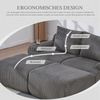 Modulares Cordsofa für 2 Personen (mit 2 Hockern), Getränkehalter, Tasche, Dunkelgrau Bild 3