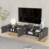 TV-Lowboard 170 x 40 x 45,5 cm mit 4 Türen – TV-Schrank in Grauschwarz aus Spanplatte mit goldfarbenen Füßen Bild 4