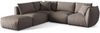 Micadoni Modulares Ecksofa Chris 4-Sitzer Links Strukturierter Stoff Warmes Grau Bild 2