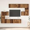 vidaXL TV-Schrankset Wandmontiert 8 pcs Altholz Holzwerkstoff 3393216 Bild 1