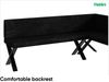MEBLINI Eckbank für Esszimmer - Küchenbank - Essecke - Sitzecke Küche - PETER - X-Beine 142x196x87cm Rechts - Graphit Samt Bild 5