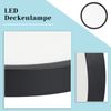 ZMH LED Deckenleuchte flach rund 18–30cm schwarz weiß Küchenlampe hell augenschonend, Augenshutz, LED fest integriert, 4000K, Modern Flurlampe Bild 2