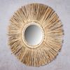 Levandeo® Dekoobjekt, Spiegel Seegras Ø 55cm Wandspiegel Rund Flurspiegel Wanddeko Boho Bild 2